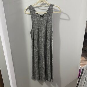 a.n.a Silver Sheath Midi Dress Sleeveless Scoop Neck
